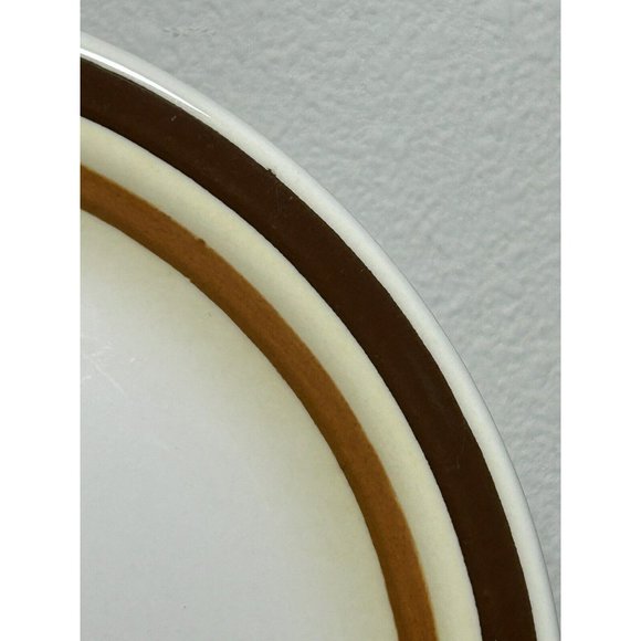 Buffalo Restaurant Ware Air Brushed Dinner Plates Brown/orange/yellow Stripe Vtg - Picture 2 of 5